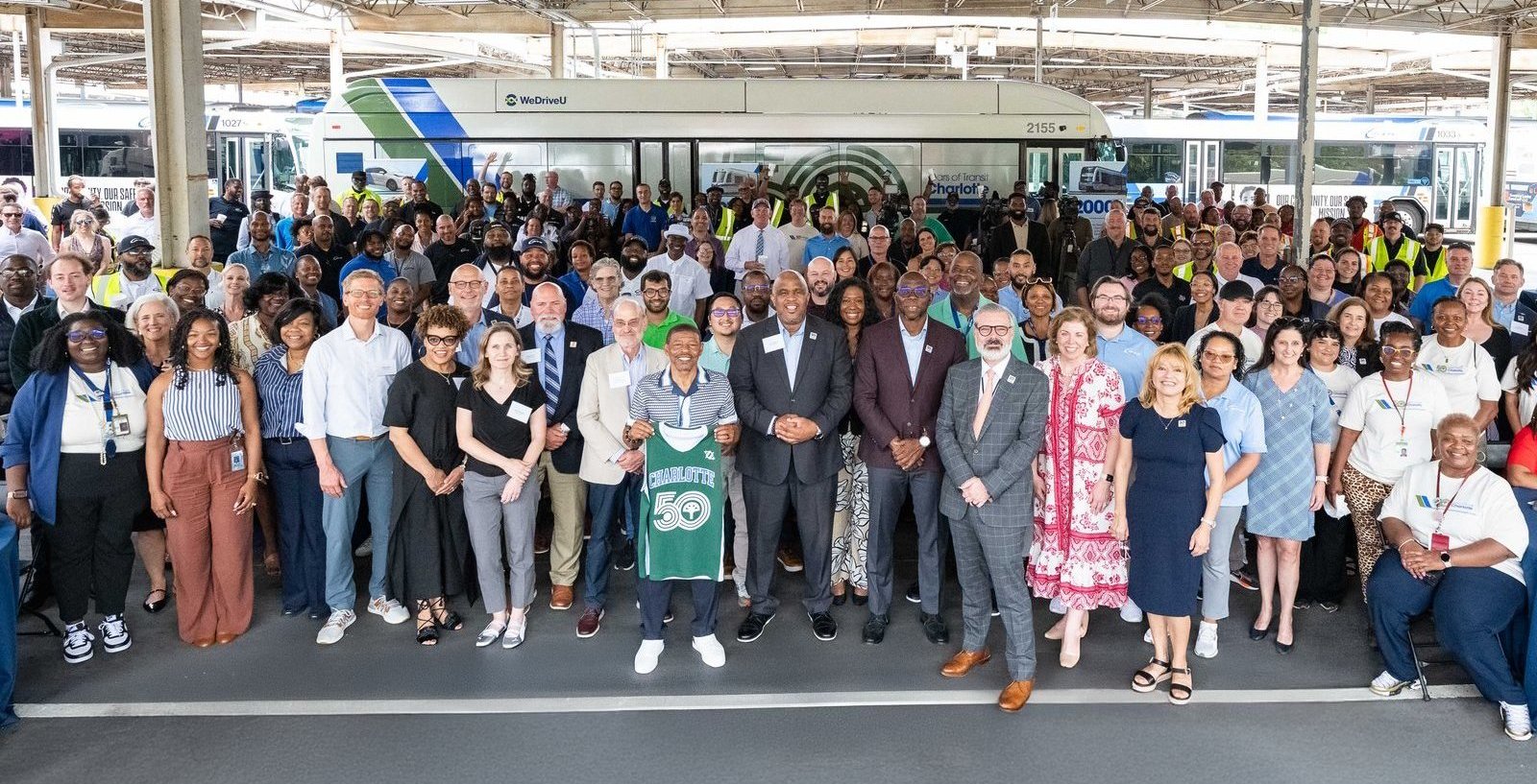 CATS staff and leadership gathered for the agency's 50th anniversary celebration
